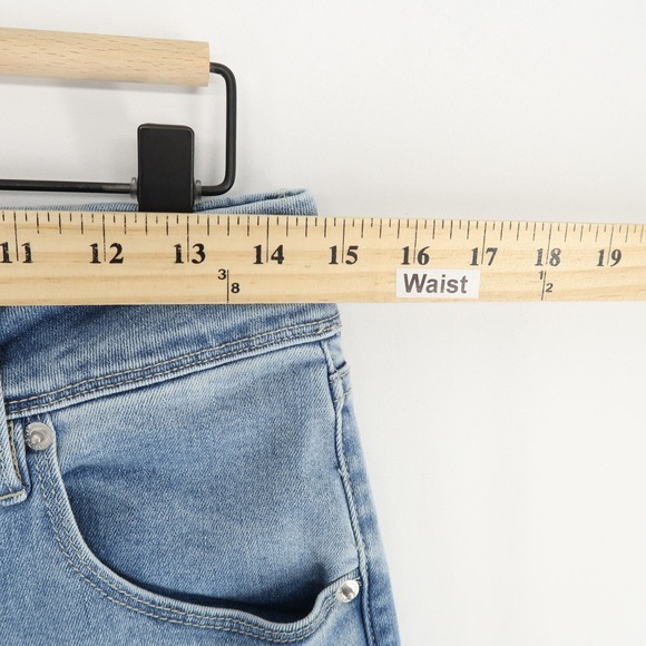 Hudson Straight Jeans Womens 6 Light Blue Stretch Double Button Flap‎ Pockets - Picture 5 of 11